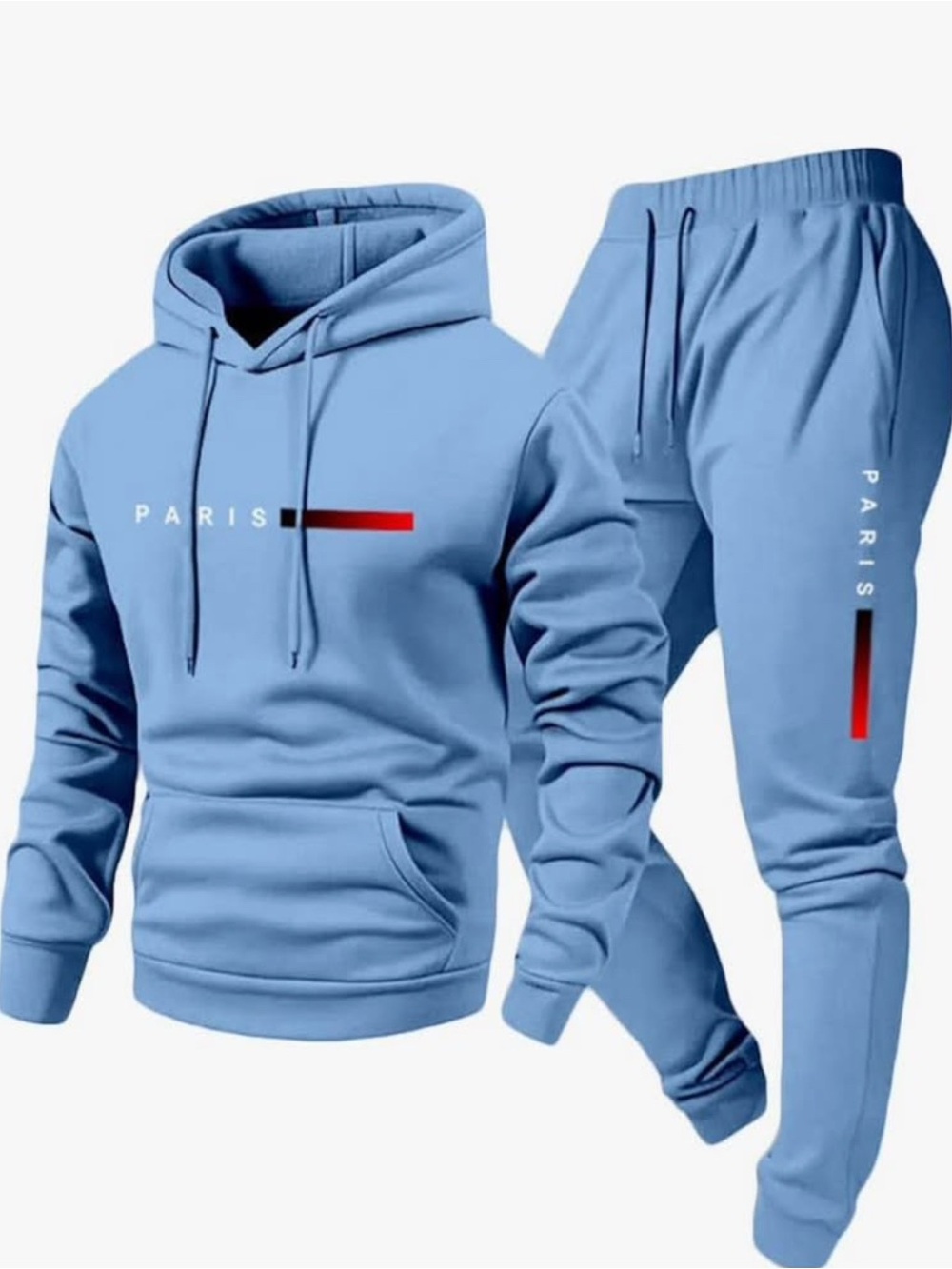 Burgundy, Red, Green, Royal Blue, & Light Blue 'PARIS' Hoodie & Jogger Sets